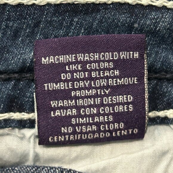 VGS Womens Denim Dark Wash Stretchy Contrast Stitching Bermuda Shorts Size 10 Co - Picture 8 of 10